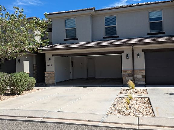 Front of townhome - large 2 car garage