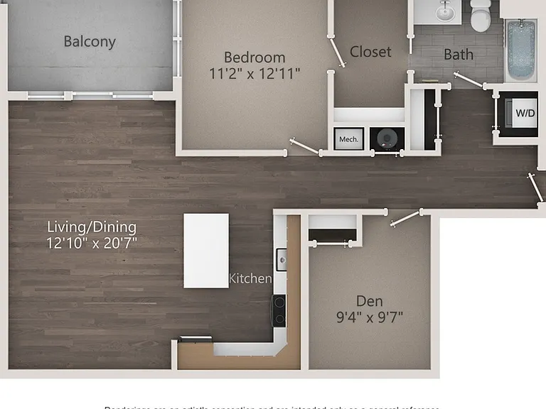 One Bedroom One Bathroom (1019 SF) One Bedroom One Bathroom (1019 SF)