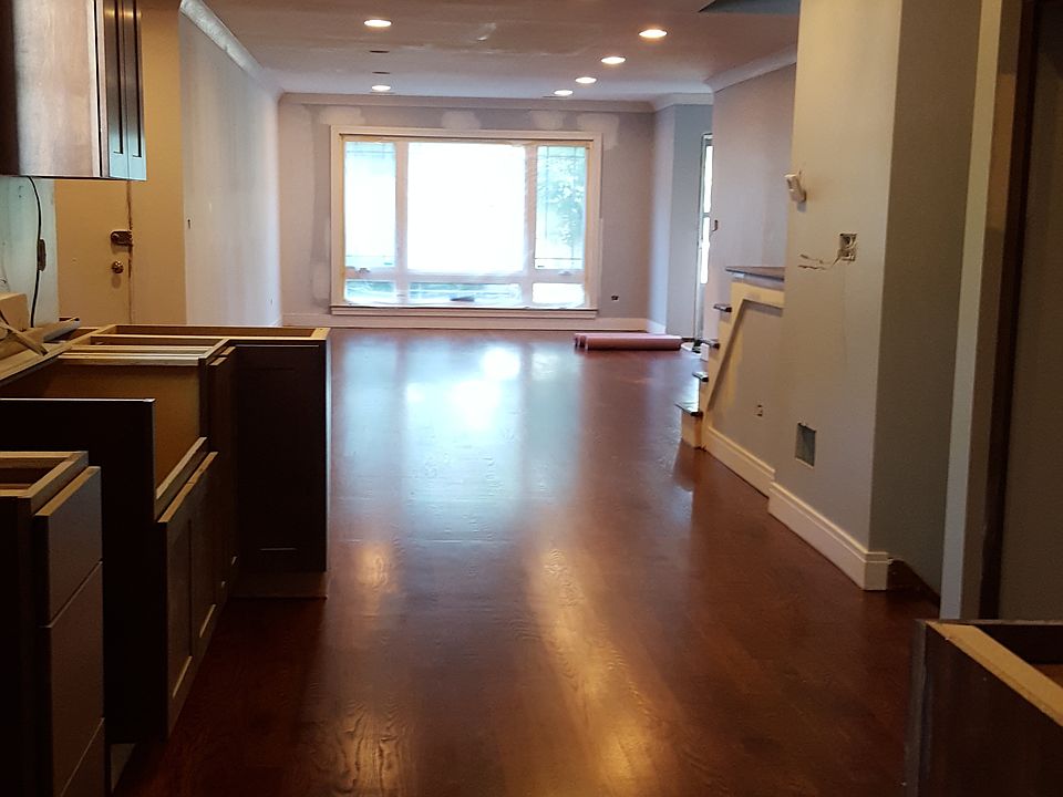 Kitchen facing dining and living room