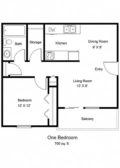 Floor plan One Bedroom