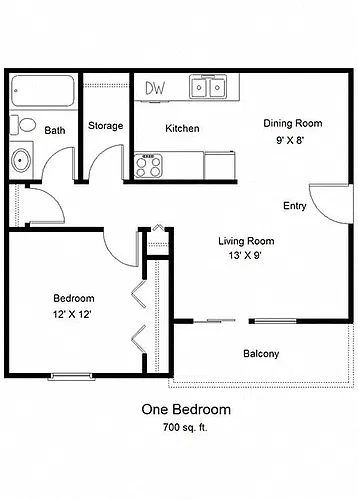 Floor plan One Bedroom