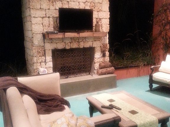 Custom real wood fireplace