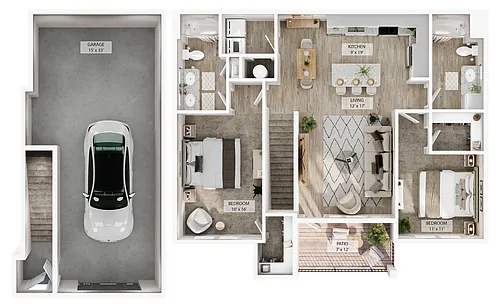 Floor plan 2 BR Grand Overlook Garage