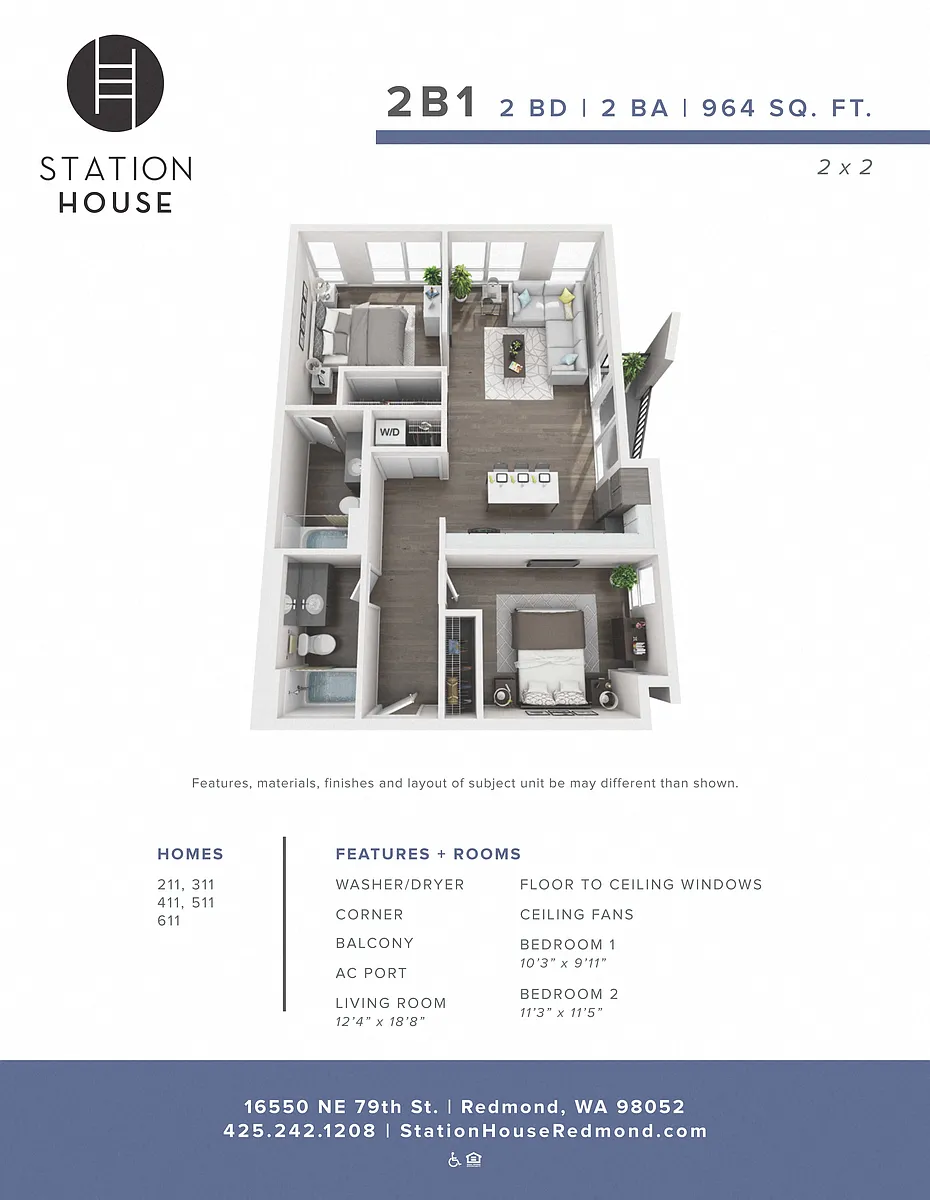 Floor plan 2 Bedroom - C1