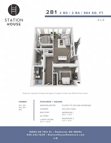 Floor plan 2 Bedroom - C1