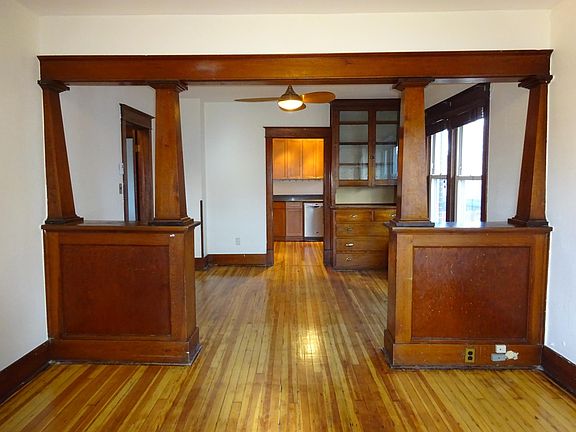 Living room and dining room