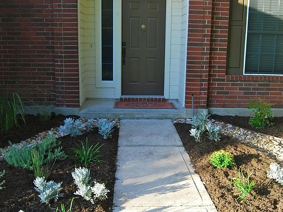 Newly landscaped flowerbed.