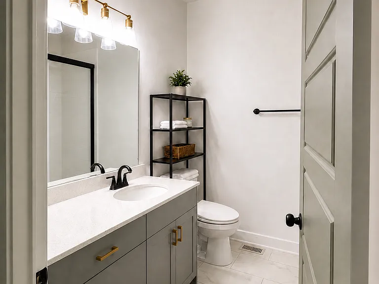 Primary bedroom's ensuite bathroom. Includes electrical for bidet.