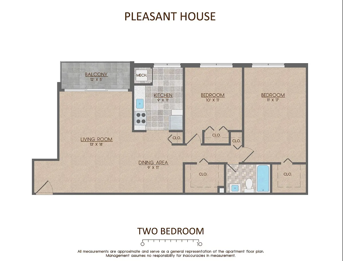 Floor plan 2 BED Balcony