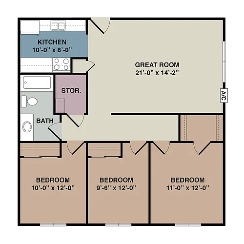 Floor plan 3 Bedroom
