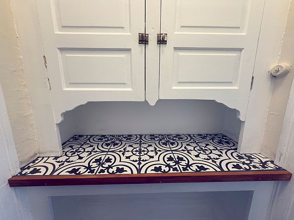 new tile counter in pantry