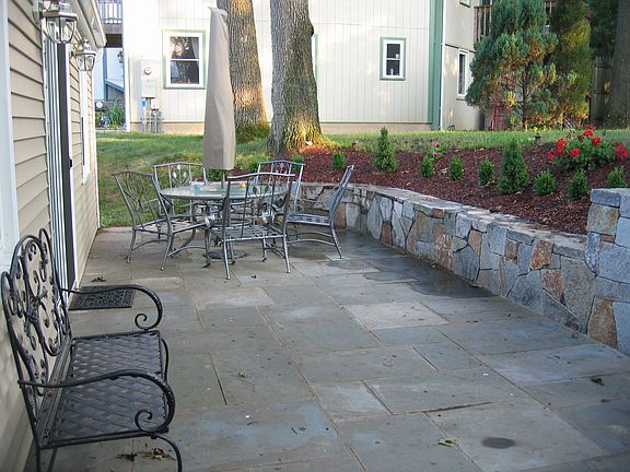 Stone Patio with built in Fire Pit