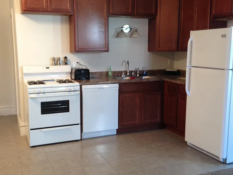 gas stove, dishwasher, garbage disposal and refrigerator