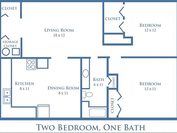 Two Bedroom, One Bath - 950 sq. ft. Two Bedroom, One Bath - 950 sq. ft.