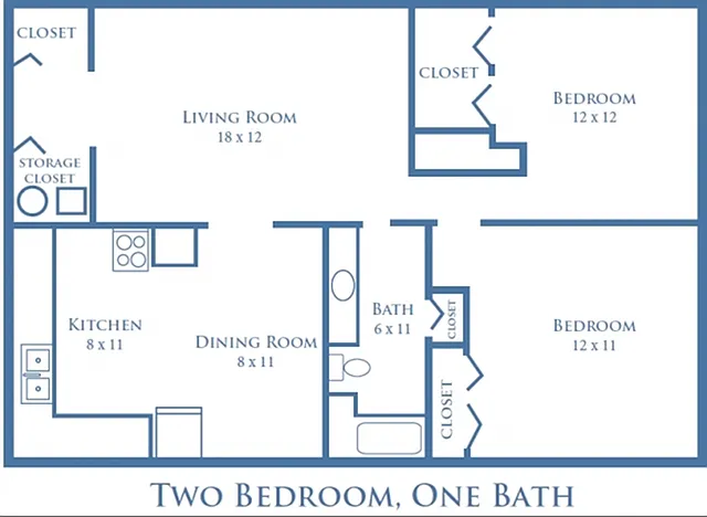 Two Bedroom, One Bath - 950 sq. ft. Two Bedroom, One Bath - 950 sq. ft.