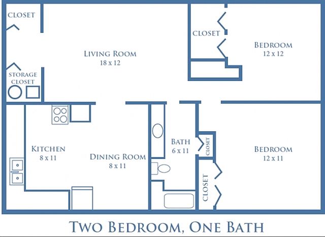 Two Bedroom, One Bath - 950 sq. ft. Two Bedroom, One Bath - 950 sq. ft.