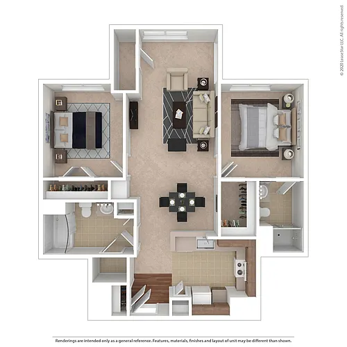 Floor plan 2 Bedroom 2 Bathroom