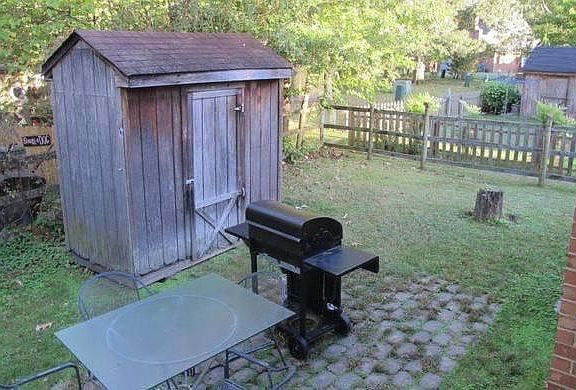 Fenced backyard