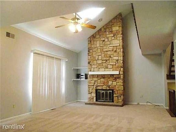 Family room with cathedral ceiling