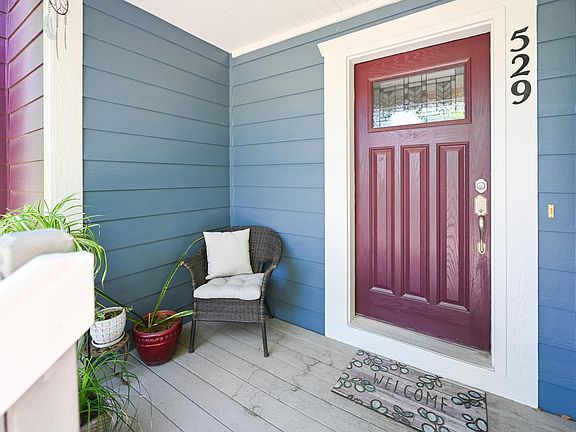 Shaded front porch