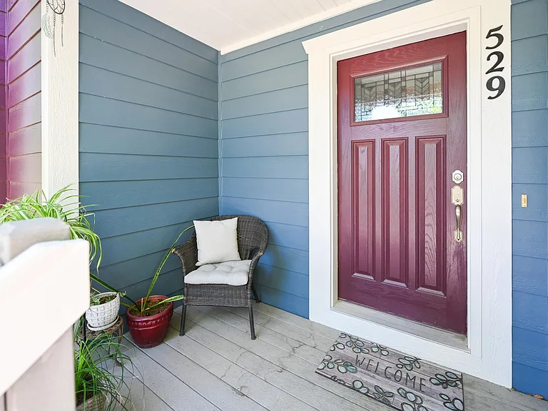 Shaded front porch