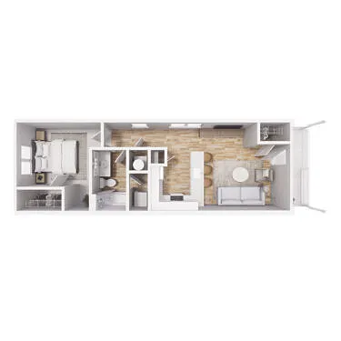 Floor plan 1x1 - 603 sqft - A1