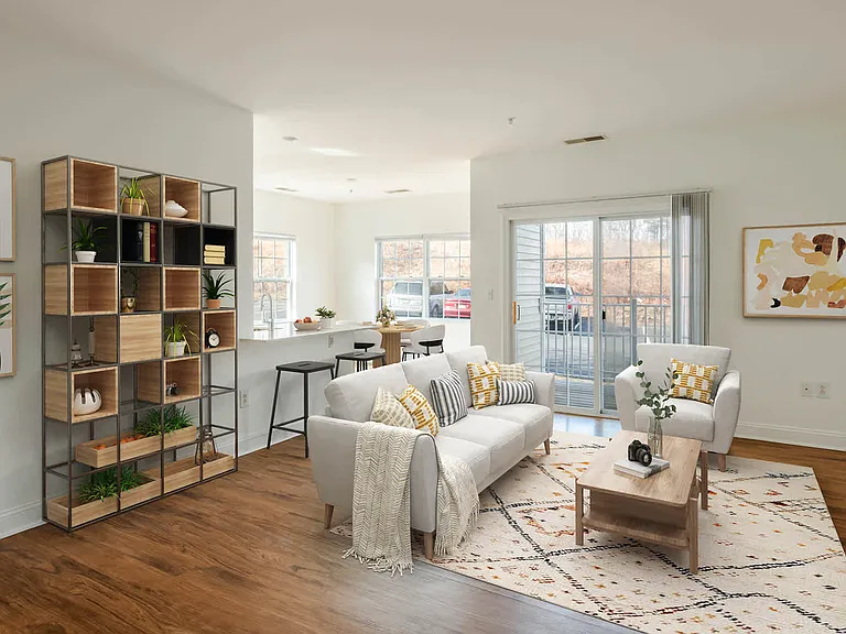 Living Room with Patio and Hard Surface Flooring