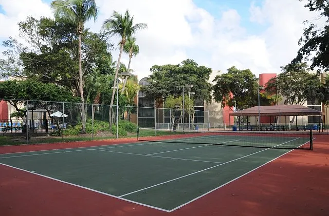 Lit Tennis Court