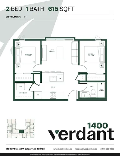 Floor plan 2 Bedroom 1 Bath 2 Bed 1 Bath 4
