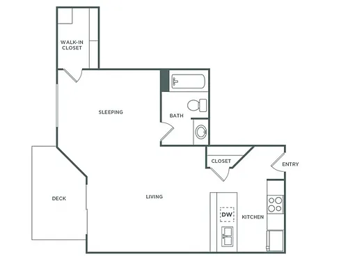 Floor plan Studio (545 SF)
