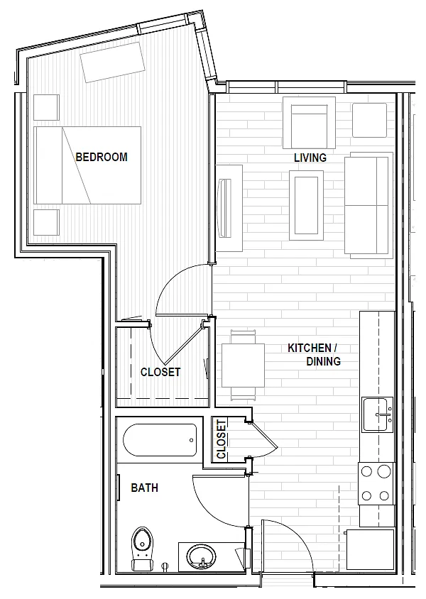 Floor plan 1 Bedroom A2 2