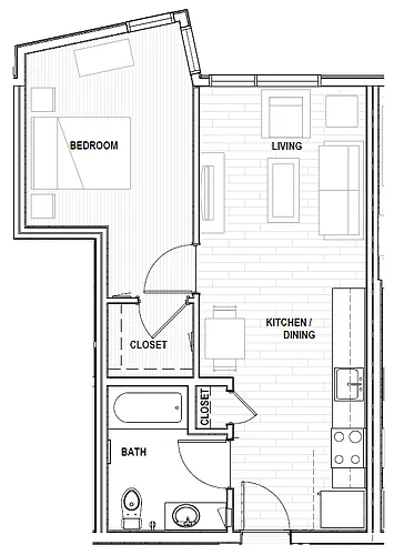 Floor plan 1 Bedroom A2 2