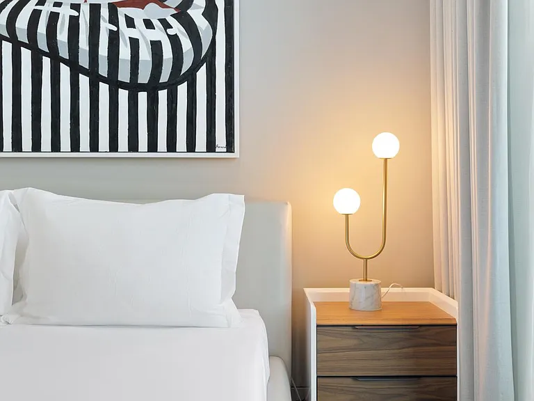 Modern art and stylish touches throughout