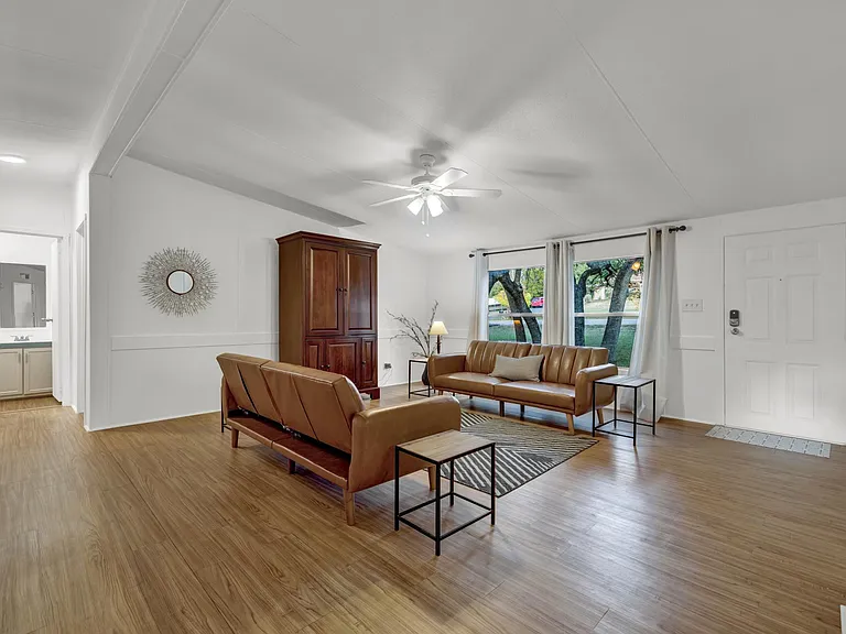 two futon couches in the living room
