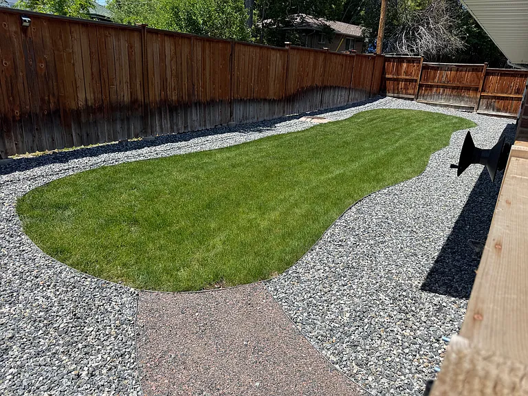 Rear Yard. New wrought iron fence to be installed dividing the rear yard for each unit.