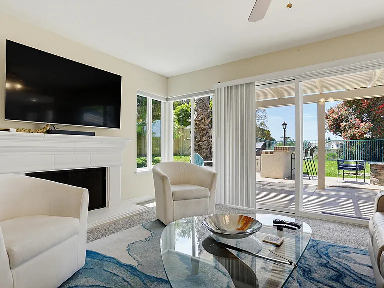 Family room viewing back yard.