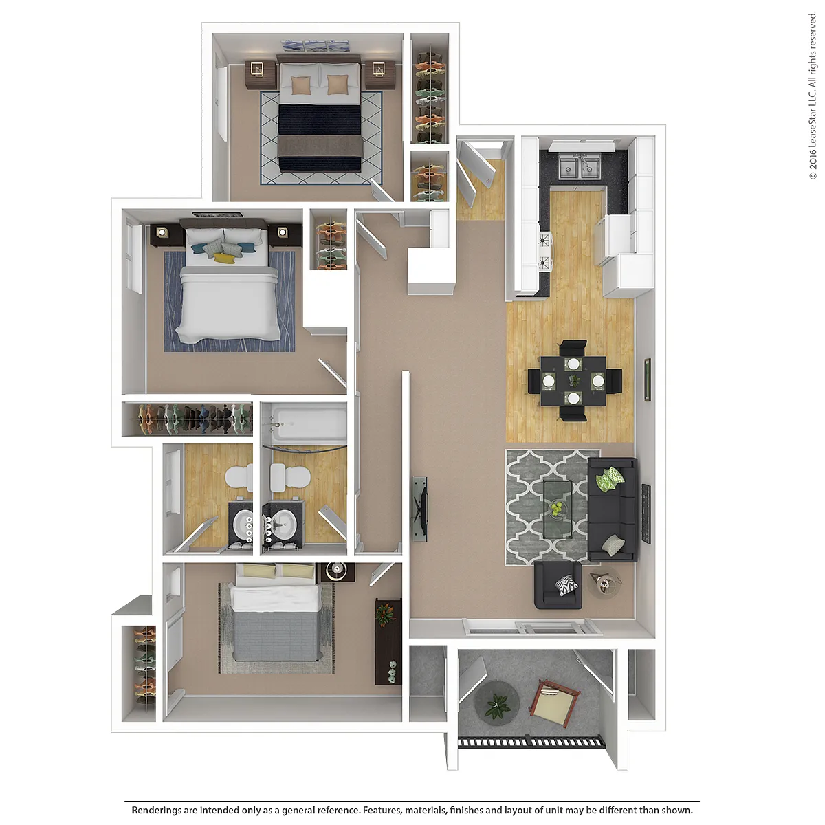 Floor plan B 3X15
