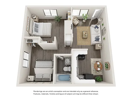 Floor plan Two Bedroom One Bathroom
