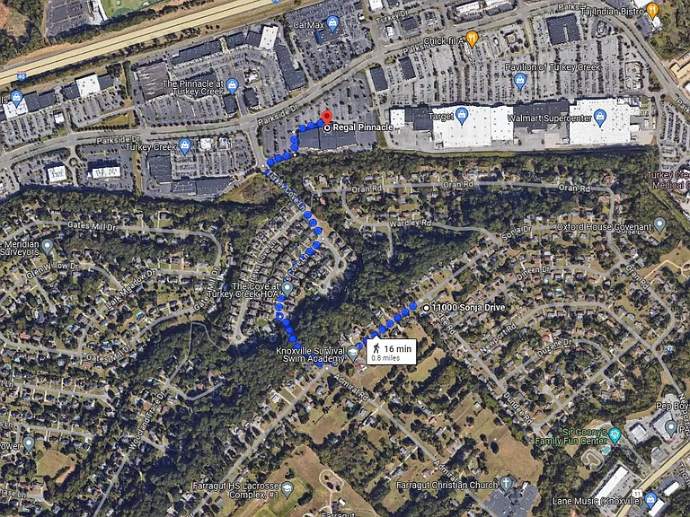 Walking path to Turkey Creek shopping and entertainment