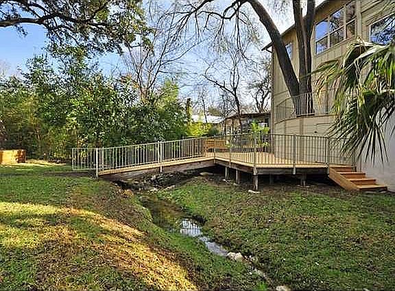 deck with creek 