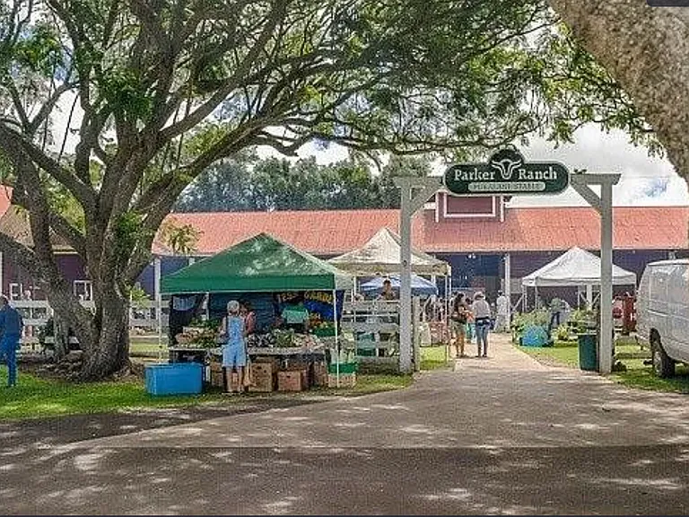 Kamuela farmer's market just steps away from the house