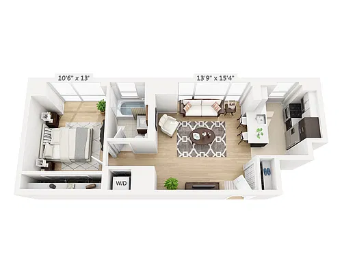 Floor plan One Bedroom (A1C-801)