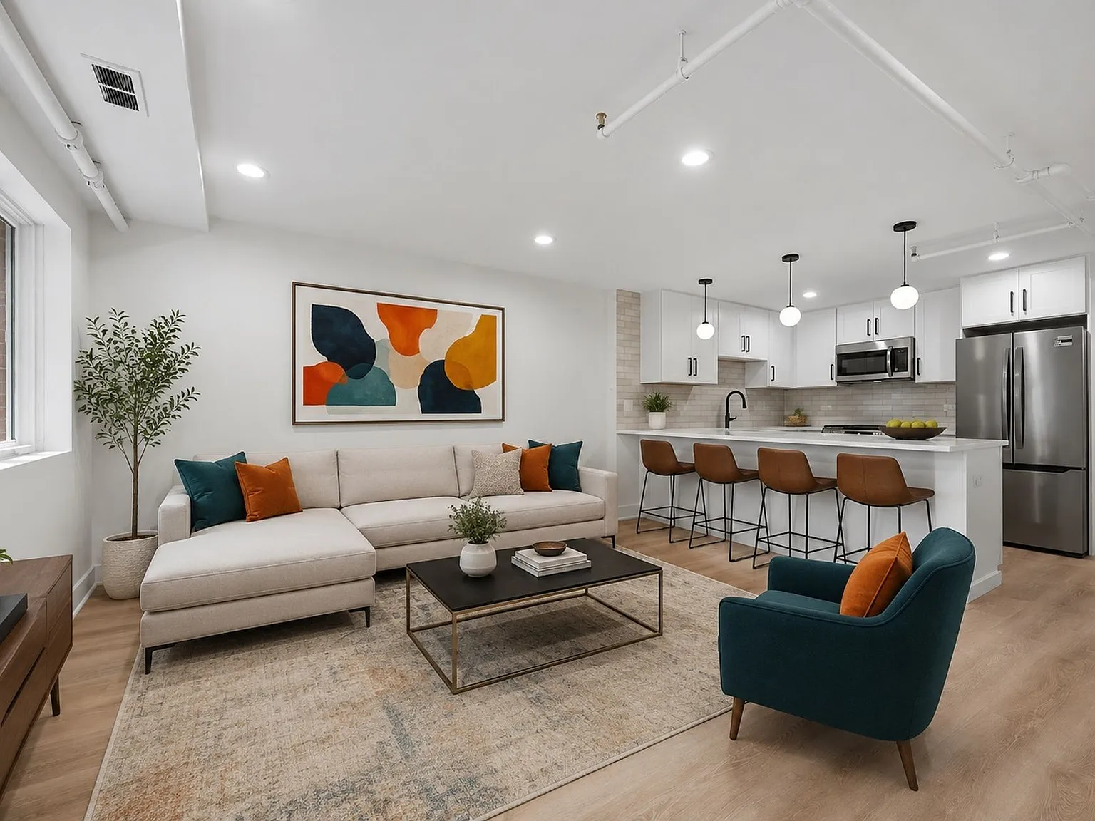 Bright Logan Square 2BR/2BA | Chef's Kitchen, In-Unit W/D, Balcony — Photo 2