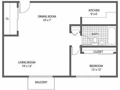 Floor plan 1 Bedroom - Large