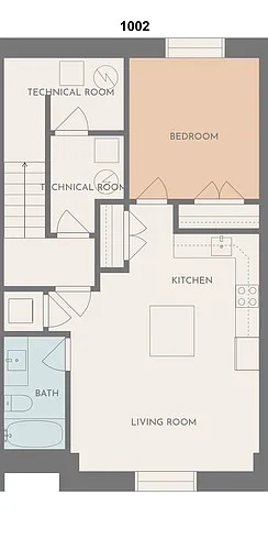 Floor plan 1 Bed Type A2 -