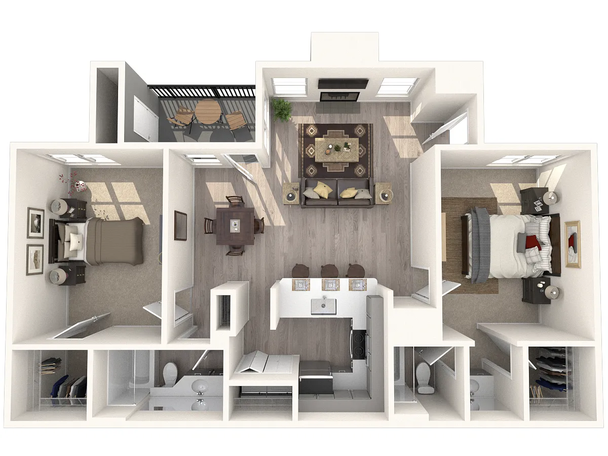 Floor plan 2x2 1056 sq ft