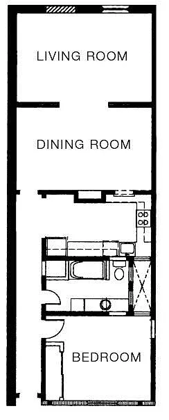 Floor plan 1 Bedroom, 1 Bath