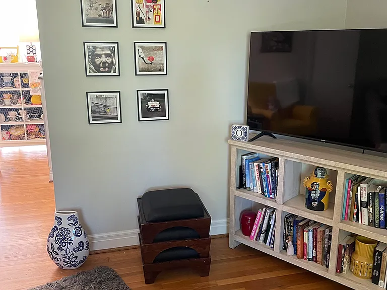 Still in the living room with a glimpse of the dining area toward the left of this picture.
