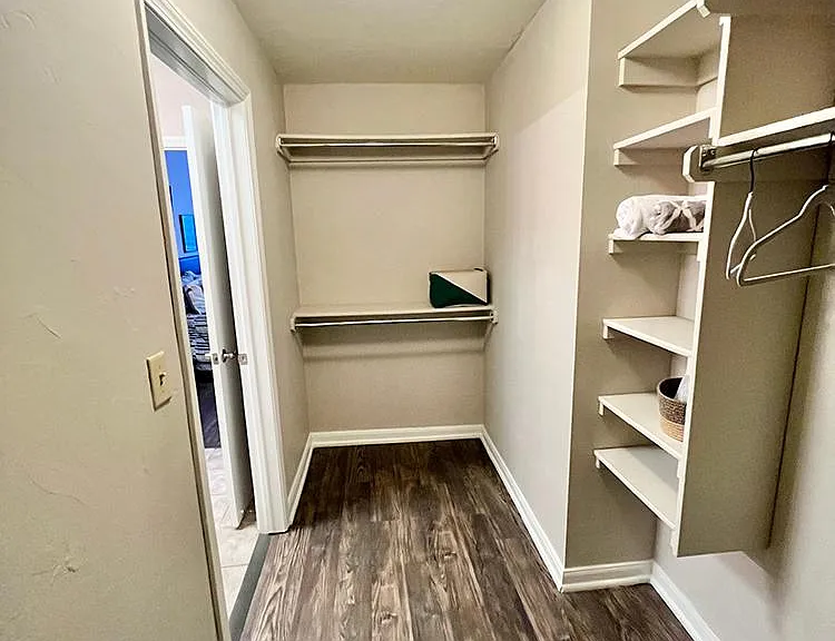 Spacious walk-in closet