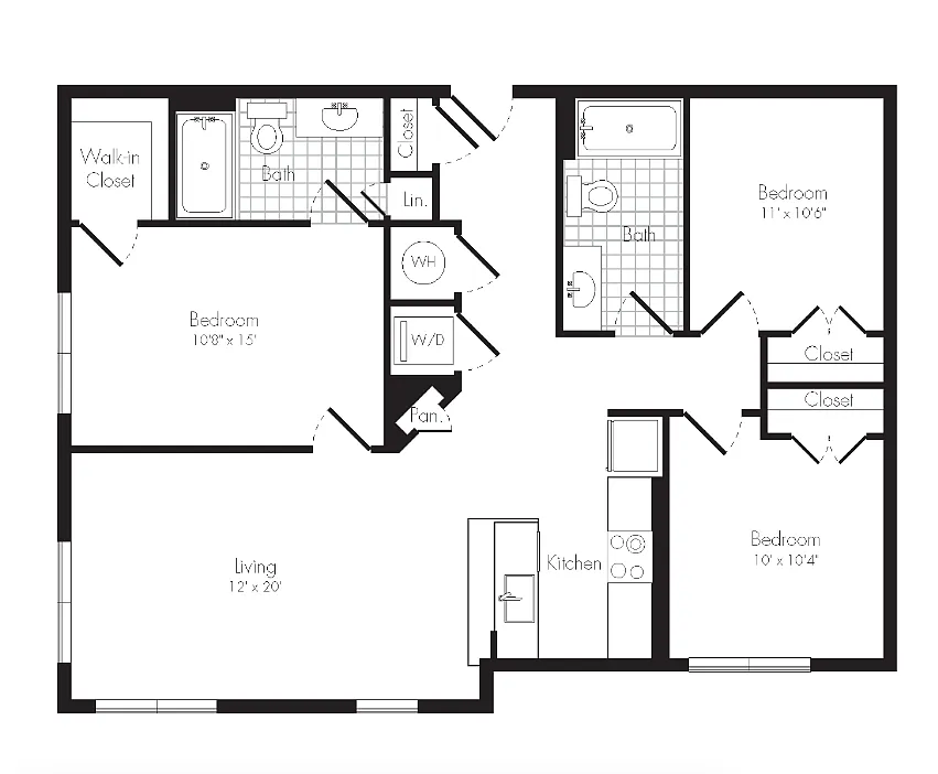 Floor plan Three Bedroom